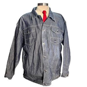Knockout Jeans Los Angeles Mens Light Blue Denim Jacket Size XXXL Hip Hop Y2K